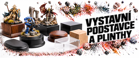 Výstavní podstavce a plinthy pro miniatury, busty a modely